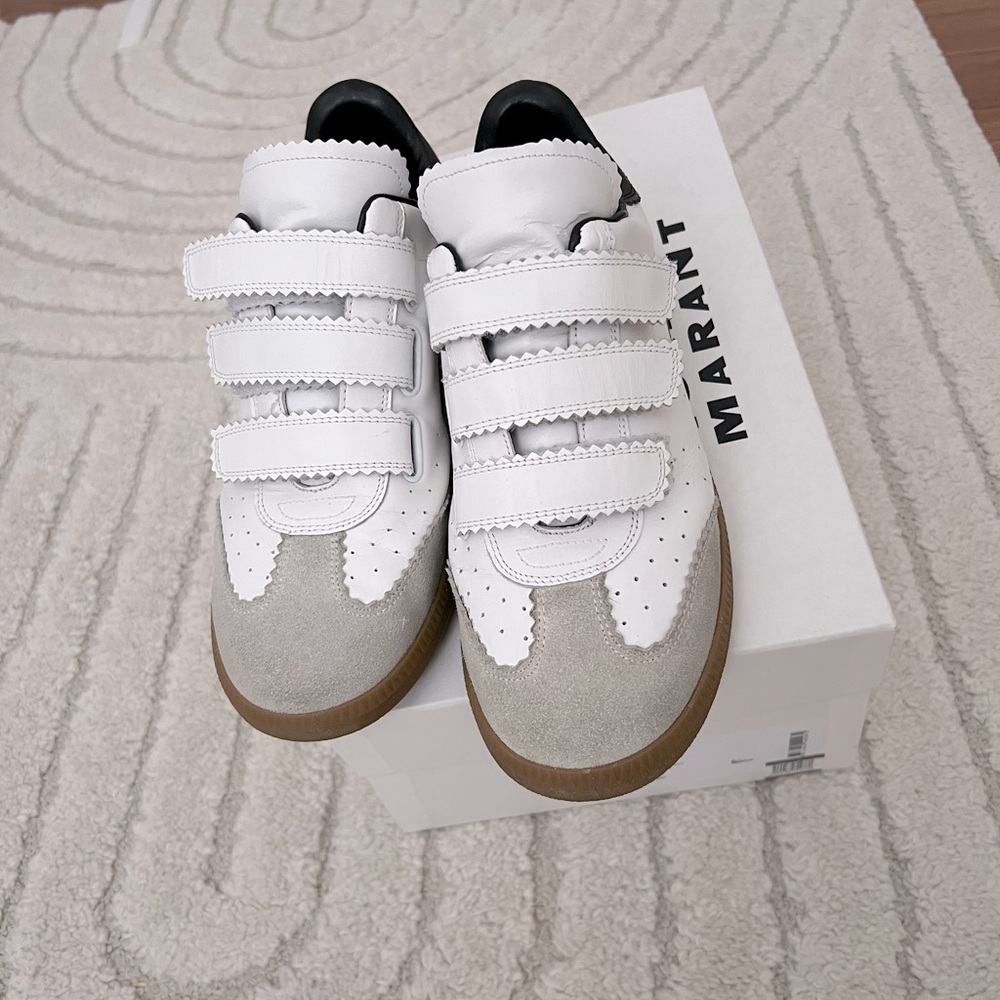 Isabel Marant Beth Perforated Leather Grip-Strap Sneaker Size 39 (US 8)